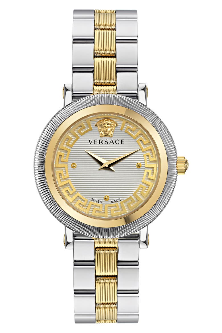 Greca Flourish Bracelet Watch, 35mm, Main, color, TWO TONE