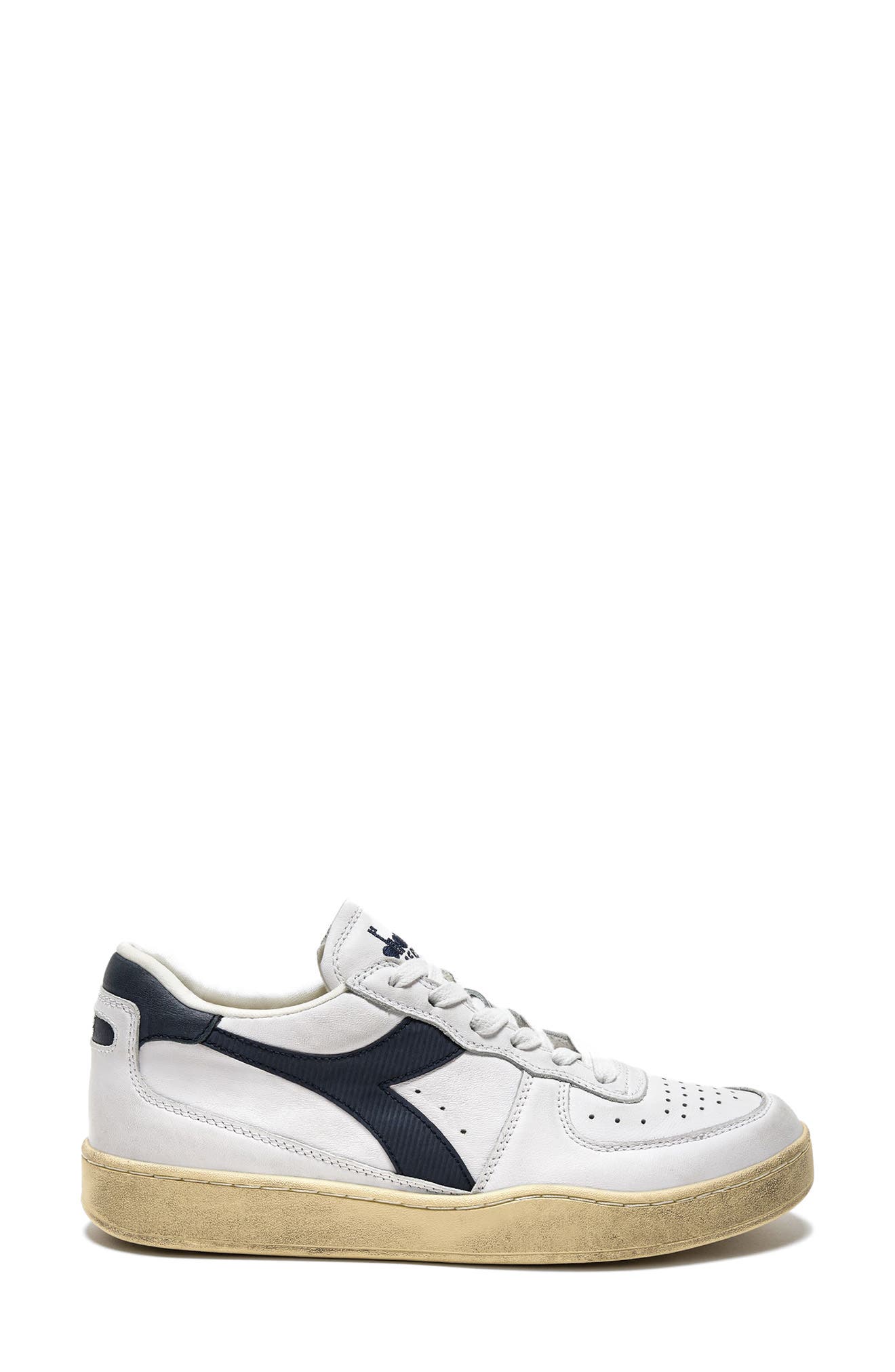 Diadora MI Basket Low Used Sneaker, Alternate, color, White/ Blue Denim