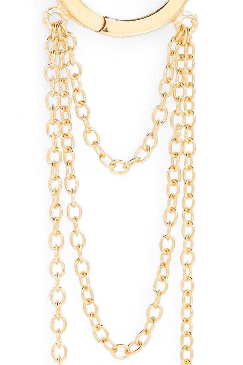Elmar Huggie Chain Earrings, Alternate, color, YELLOW VERMEIL