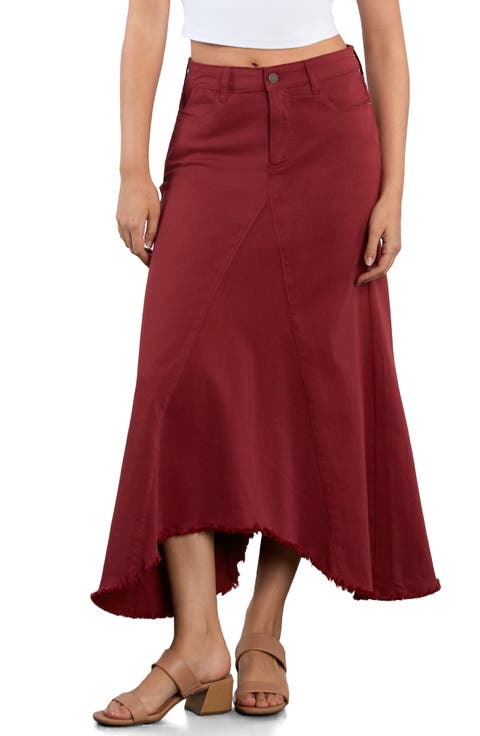 Selma Pieced Asymmetric Denim Maxi Skirt