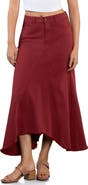 Wash Lab Denim Selma Pieced Asymmetric Denim Maxi Skirt