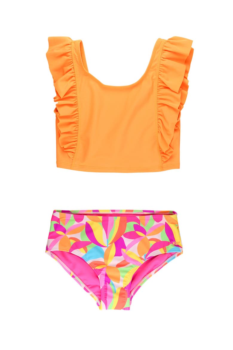 Waterfall Tankini 2-Piece Swimsuit, Main, color, Neon Tropical Adventure