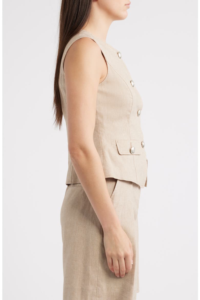 Crewneck Cutaway Vest, Alternate, color, PEBBLE