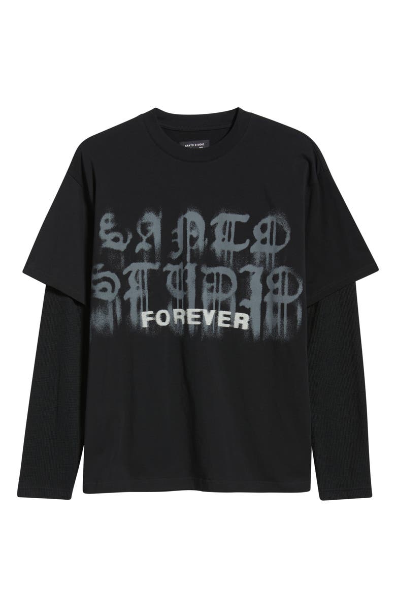 SANTO STUDIO Forever Graphic Layered T-Shirt, Alternate, color, Black