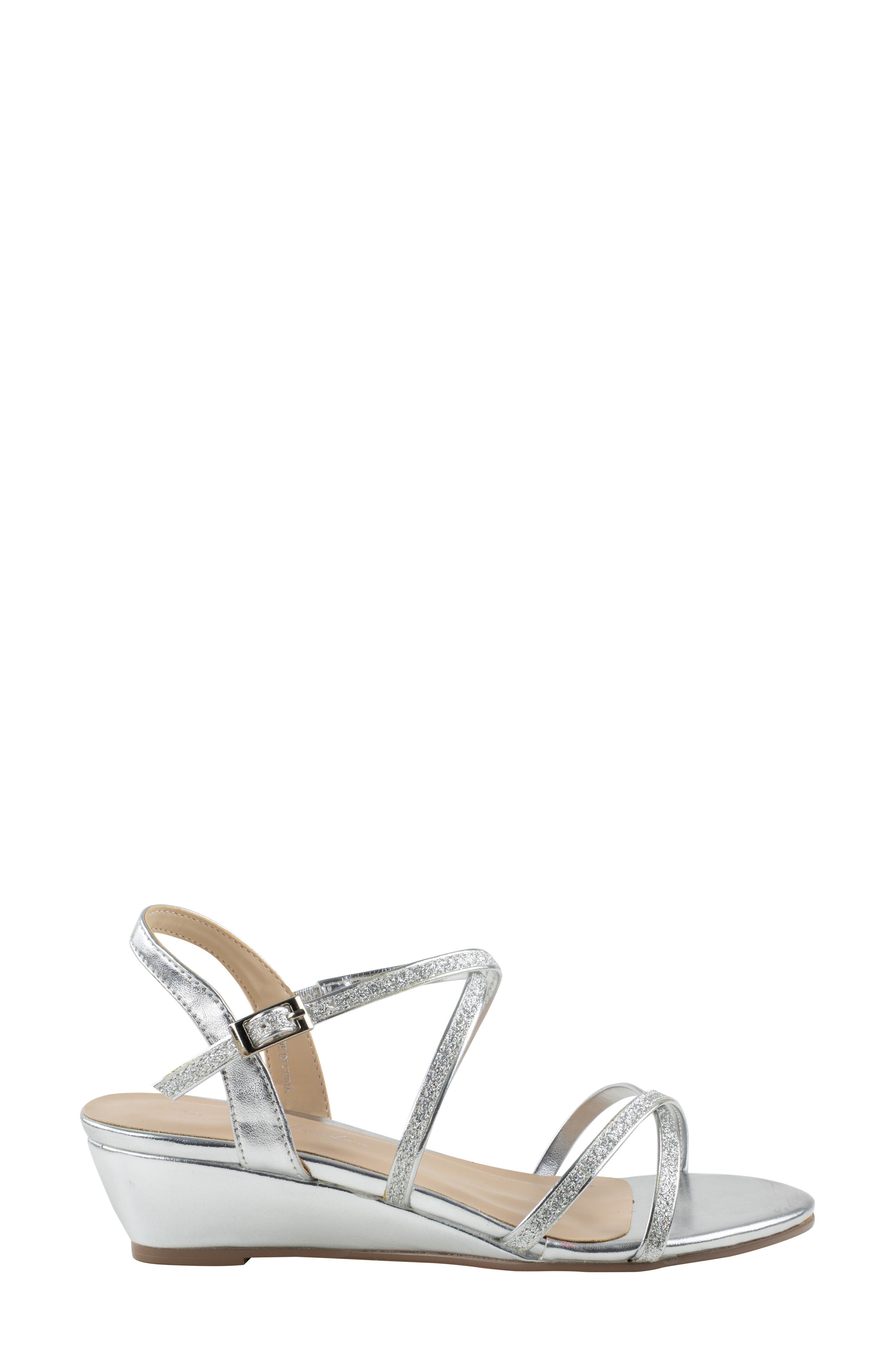 Kadie Wedge Sandal, Alternate, color, SILVER GLITTER