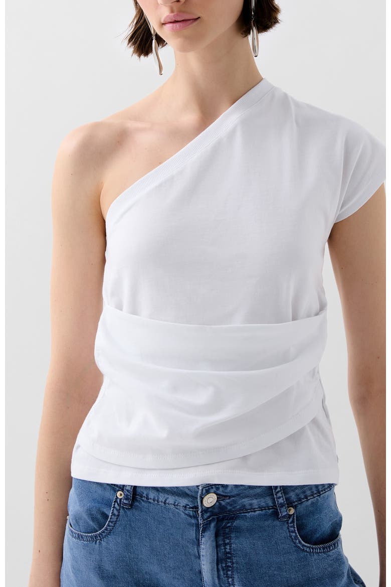 Asy Drapped Tee, Main, color, White