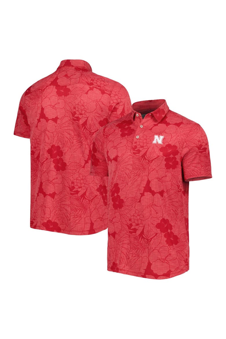 Men's Tommy Bahama Scarlet Nebraska Huskers Miramar Blooms Polo, Main, color, Scarlet
