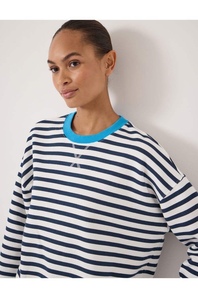 Luca Stripe Heavyweight Sweatshirt, Alternate, color, Navy