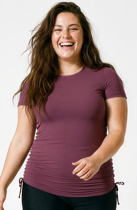 Plus Size Short Sleeve Adele Swim Top