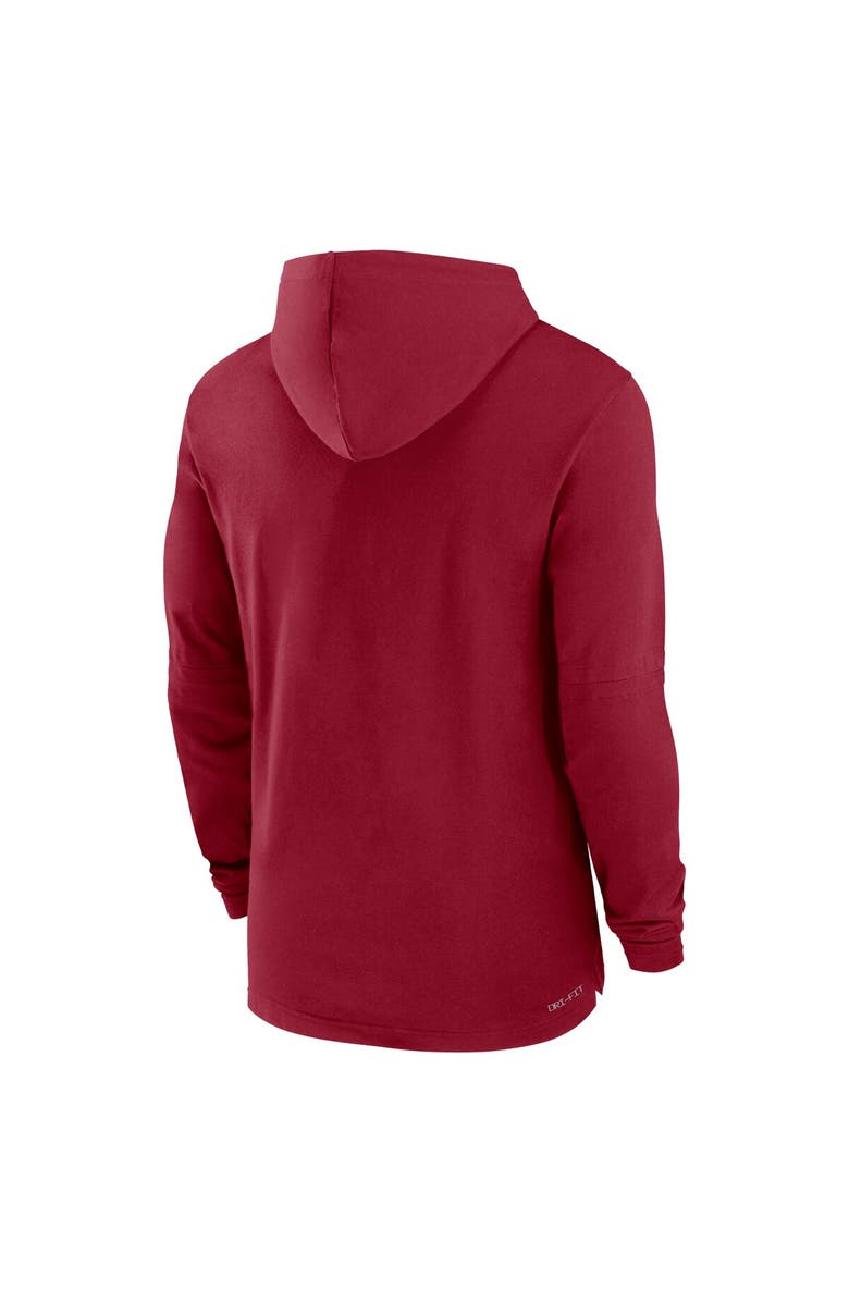 Jordan Brand Men's Jordan Brand Crimson Oklahoma Sooners 2024 Sideline Hoodie Performance Long Sleeve T-Shirt, Alternate, color,