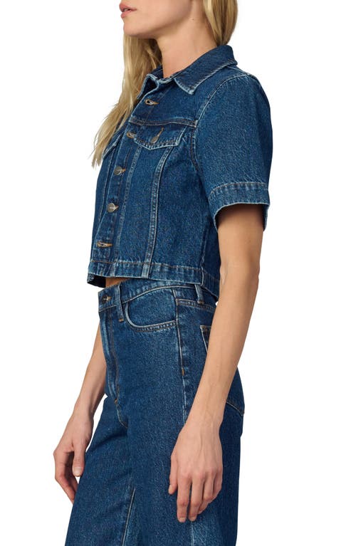 Joe's Jeans Short Sleeve Crop Denim Trucker Shirt