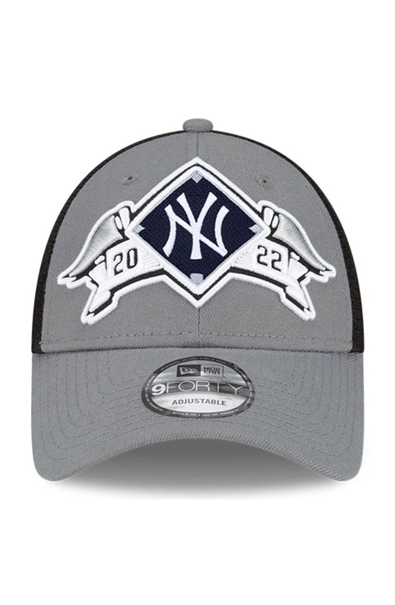 New Era Men's New Era  Gray New York Yankees 2022 Division Series Winner Locker Room 9FORTY Snapback Hat, Alternate, color, 