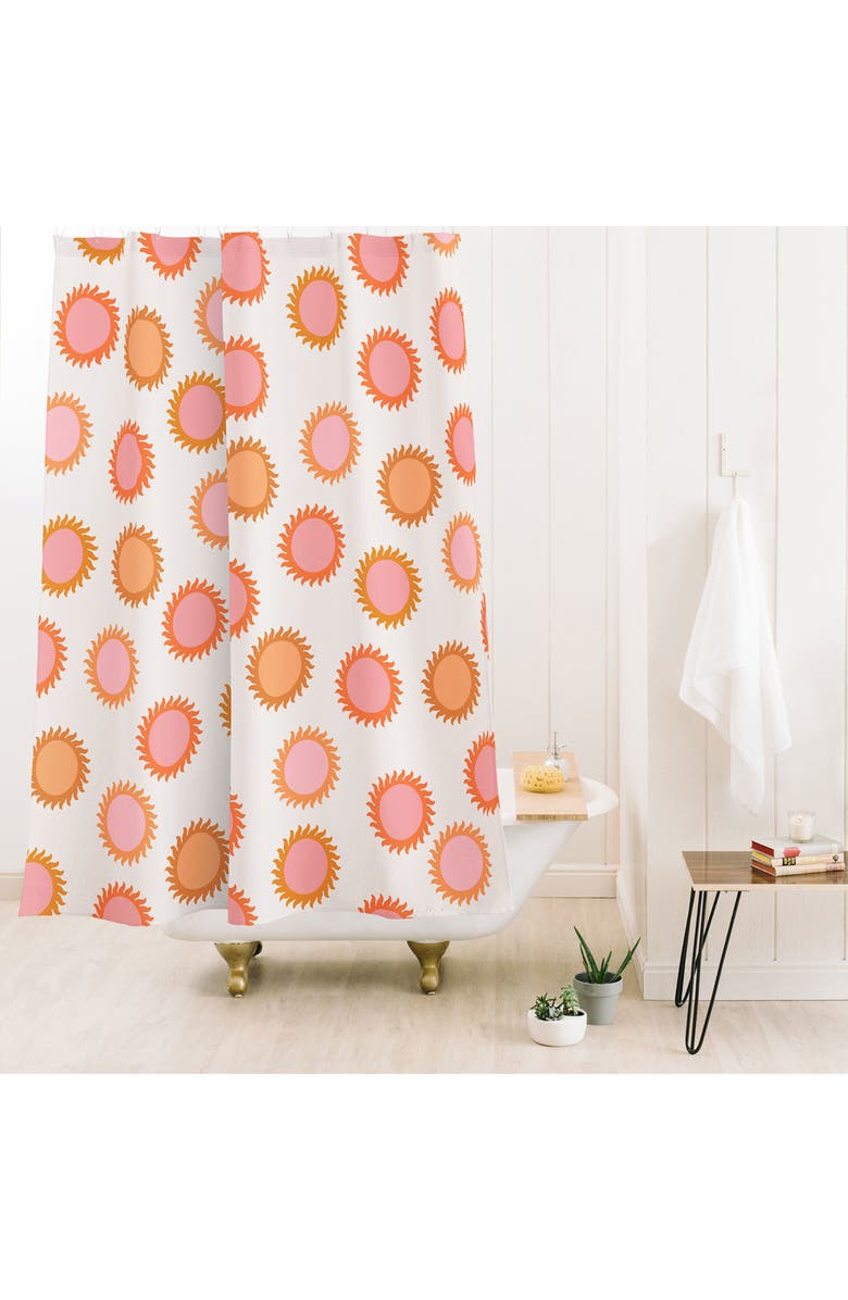 Deny Designs Bright Sunshine Shower Curtain, Alternate, color, Orange