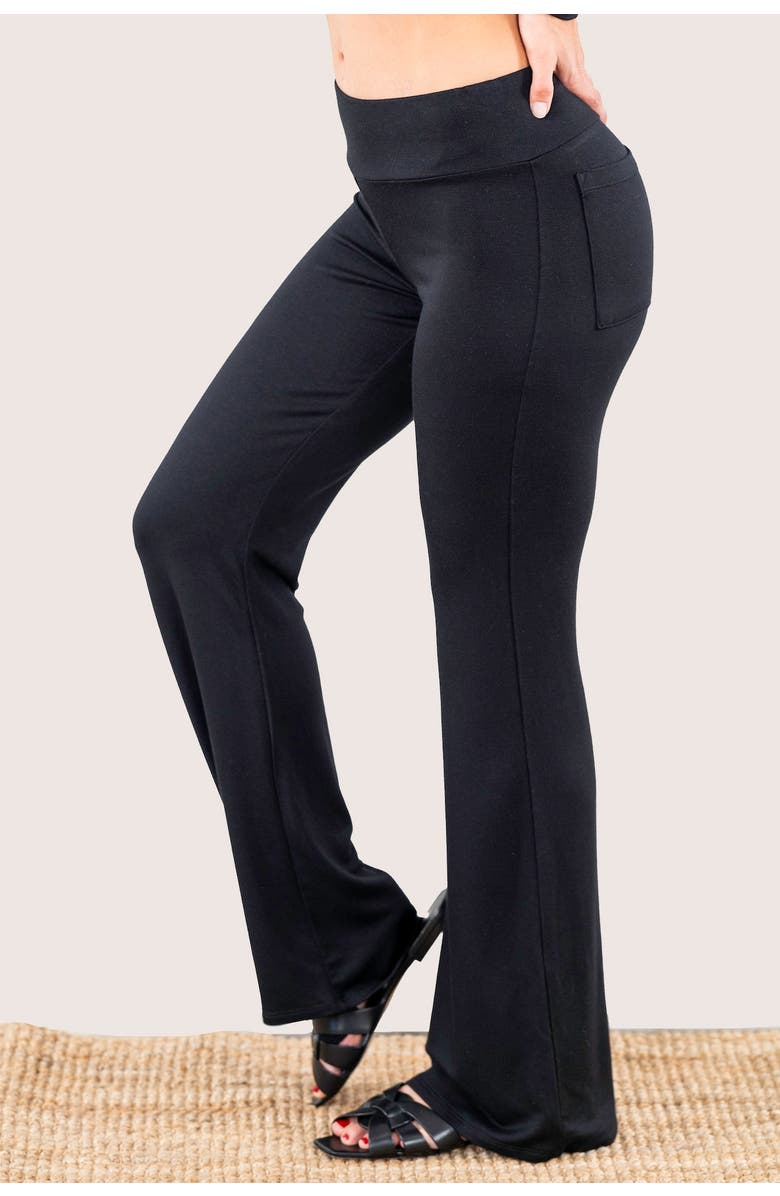 JJwinks Butt, Seriously Flare Lounge & Sleep Pants with Pockets, Main, color, Black