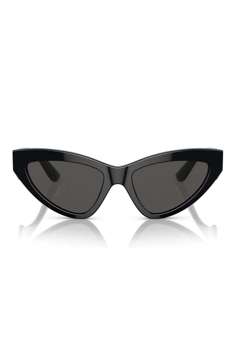 55mm Cat Eye Sunglasses, Main, color, BLACK