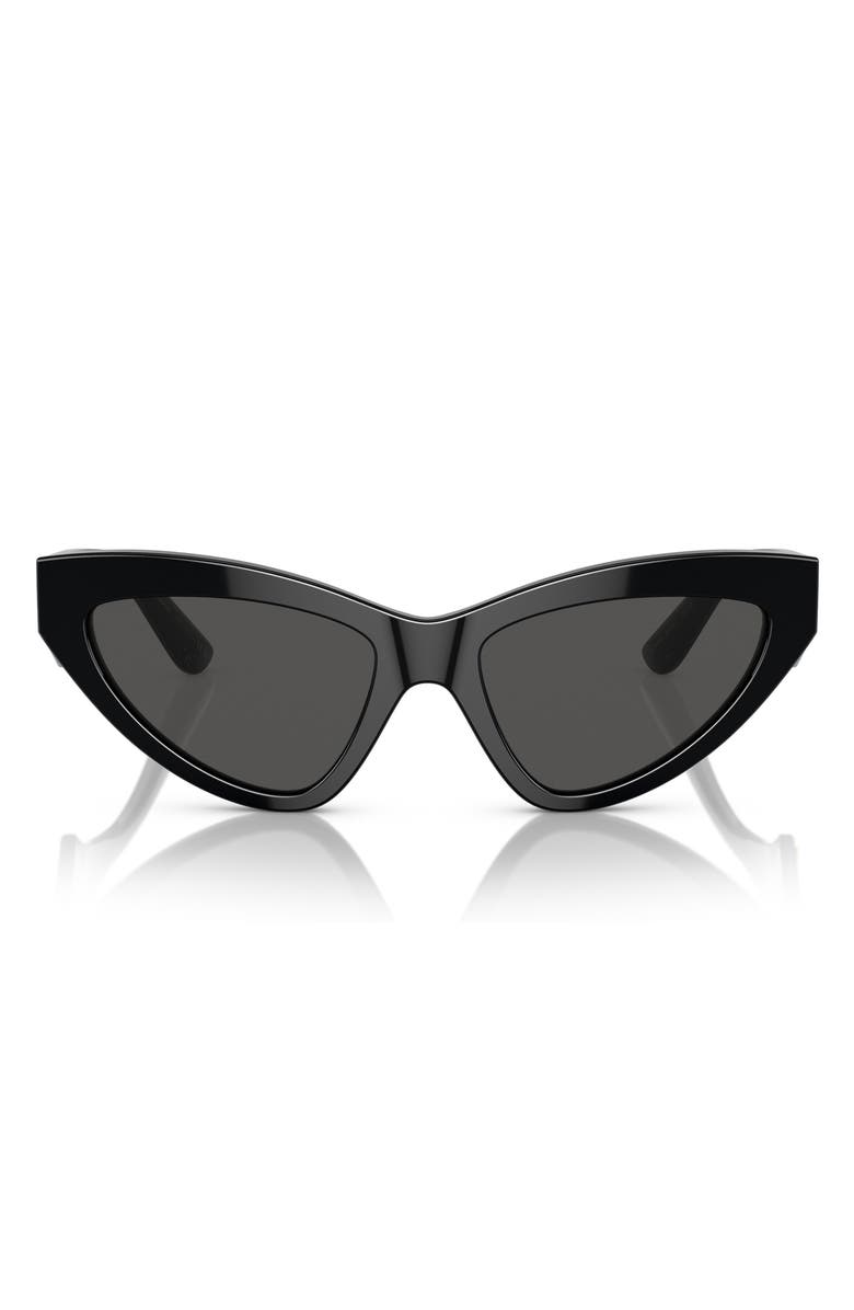 Dolce&Gabbana 55mm Cat Eye Sunglasses, Main, color, Black