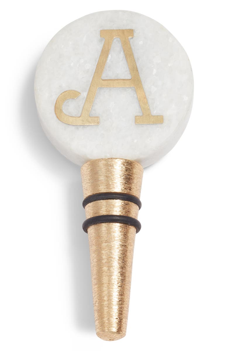 NORDSTROM AT HOME Nordstrom Monogram Marble Bottle Stopper, Main, color, 