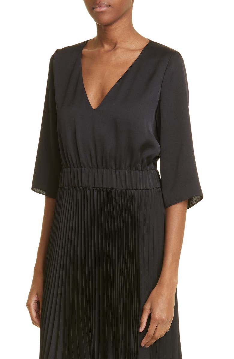 Fabiana Filippi Pleated Short Sleeve Dress, Alternate, color, 