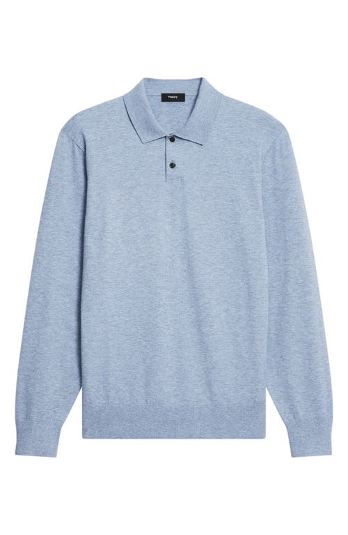 Theory Goris Long Sleeve Polo In Blue