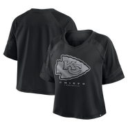 FANATICS Women's Fanatics Kansas City Chiefs Oversized Raglan V-Neck Blackout Fashion Jersey