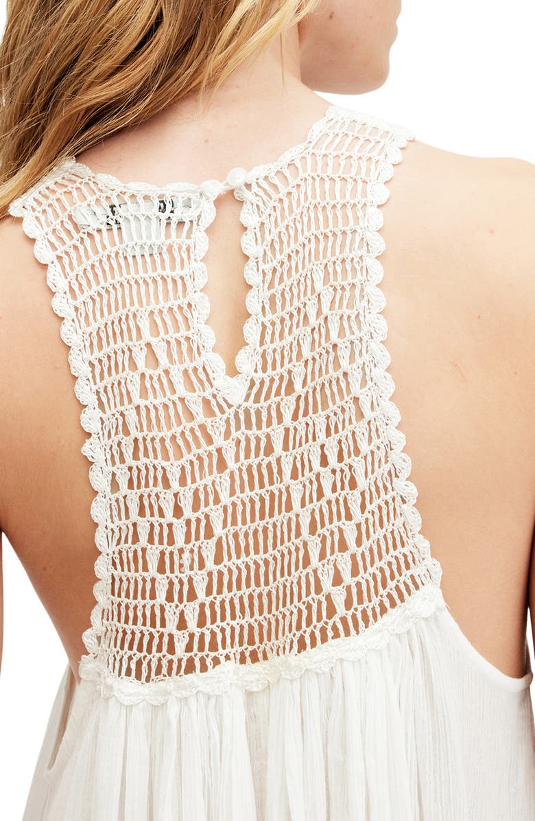 AllSaints Corrs Crochet Yoke Cotton Maxi Sundress, Alternate, color, Chalk White
