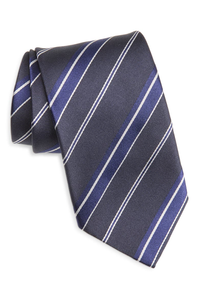 Stripe Jacquard Silk Tie, Main, color, UUC NAVY MULTICOLOR