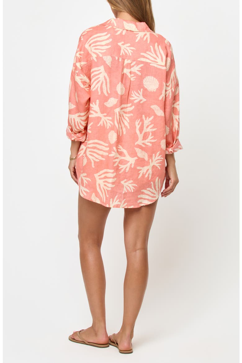Rio Linen Cover-Up Tunic, Alternate, color, SHELL OR HIGH WATER