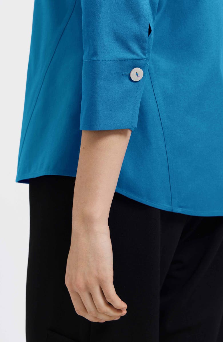 Foxcroft Paityn Non-Iron Cotton Shirt, Alternate, color, Teal