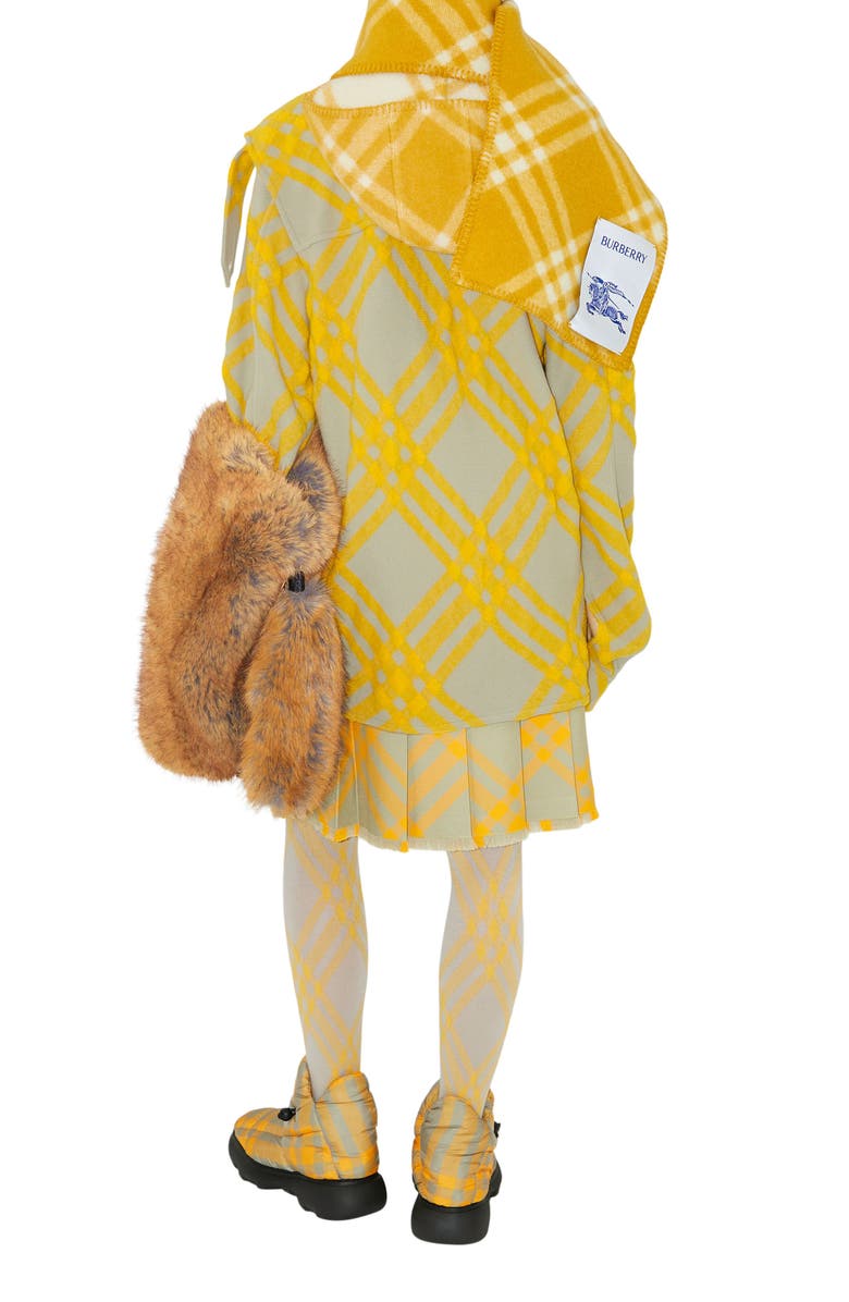 Burberry Check Pleated Kilt Skirt, Alternate, color,