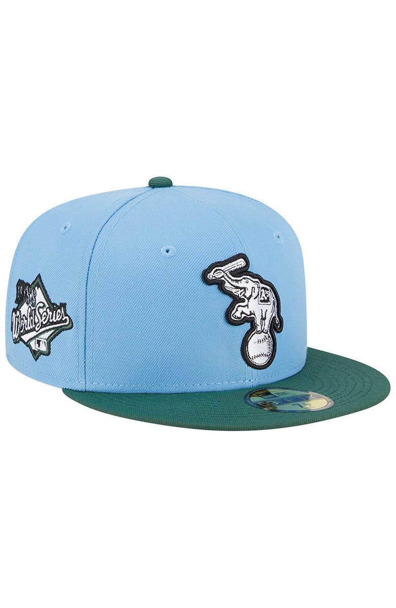 New Era Men's New Era Sky Blue/Cilantro Oakland Athletics 1988 World Series 59FIFTY Fitted Hat, Main, color, Light Blue