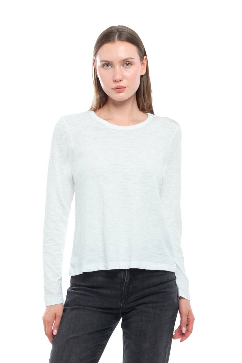 Baby Fit Long Sleeve Shrunken Crew Top, Main, color, White