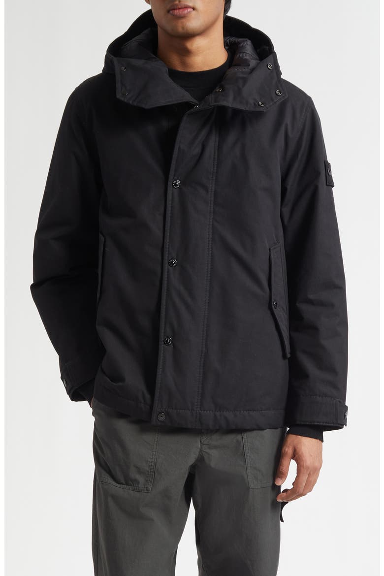Ghost Cotton Hooded Field Jacket, Main, color, V0029 BLACK