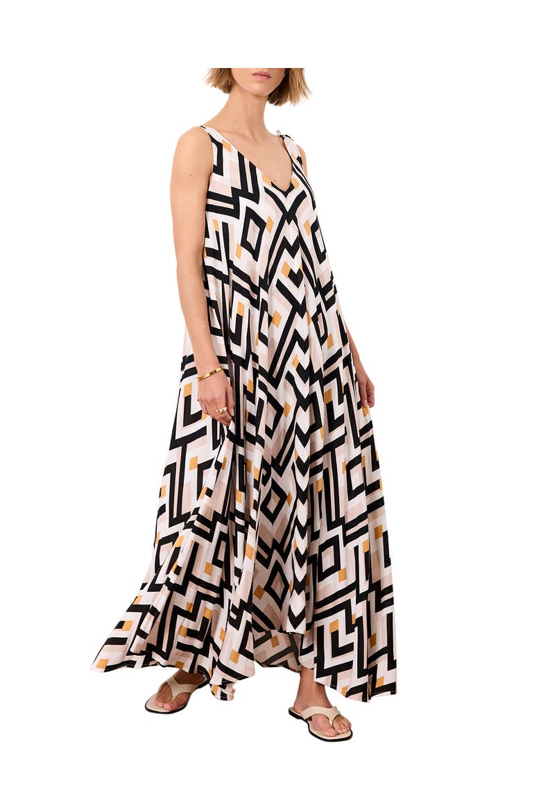 Monaco Geo Maxi Dress, Alternate, color, Black