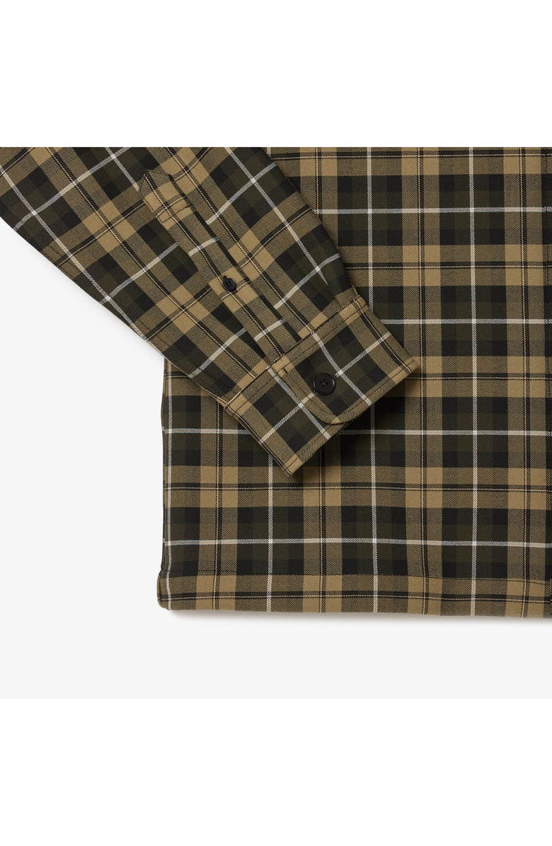 Lacoste Oversize Plaid Flannel Button-Up Overshirt, Alternate, color,