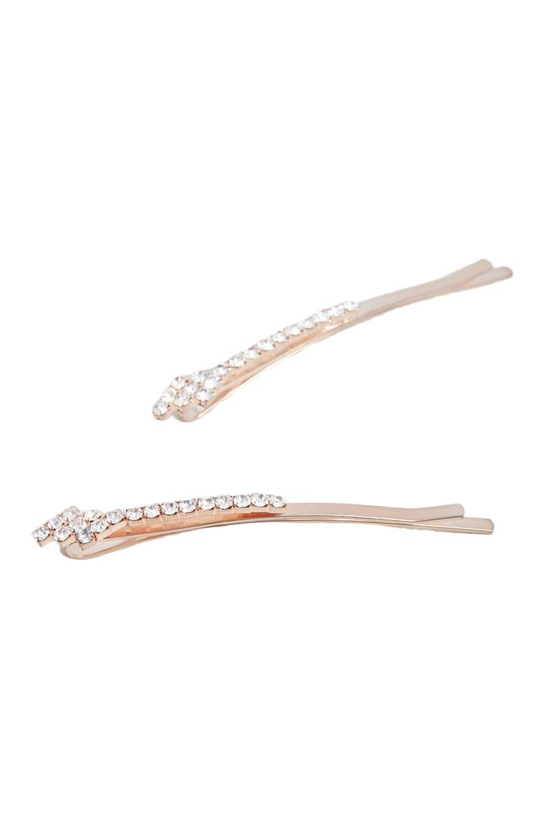 Zig Zag Sparkle Hair Pin, Alternate, color, Rose Gold