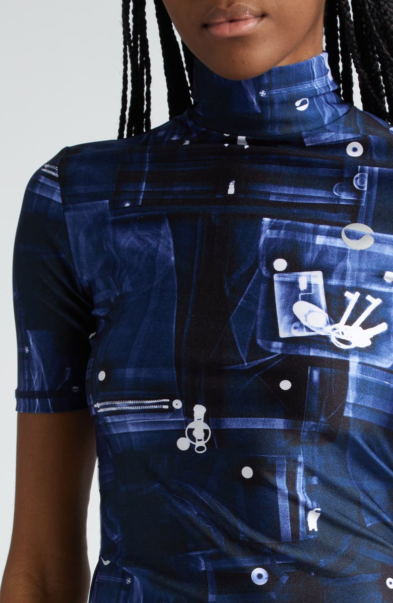 Coperni X-Ray Mock Neck Knit Top, Alternate, color, 