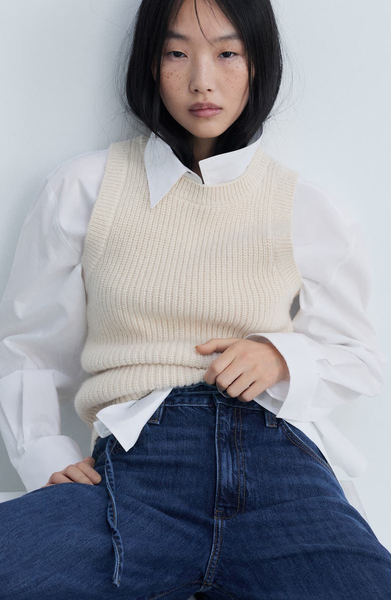 MANGO Belt Wide Leg Jeans, Alternate, color, Dark Blue