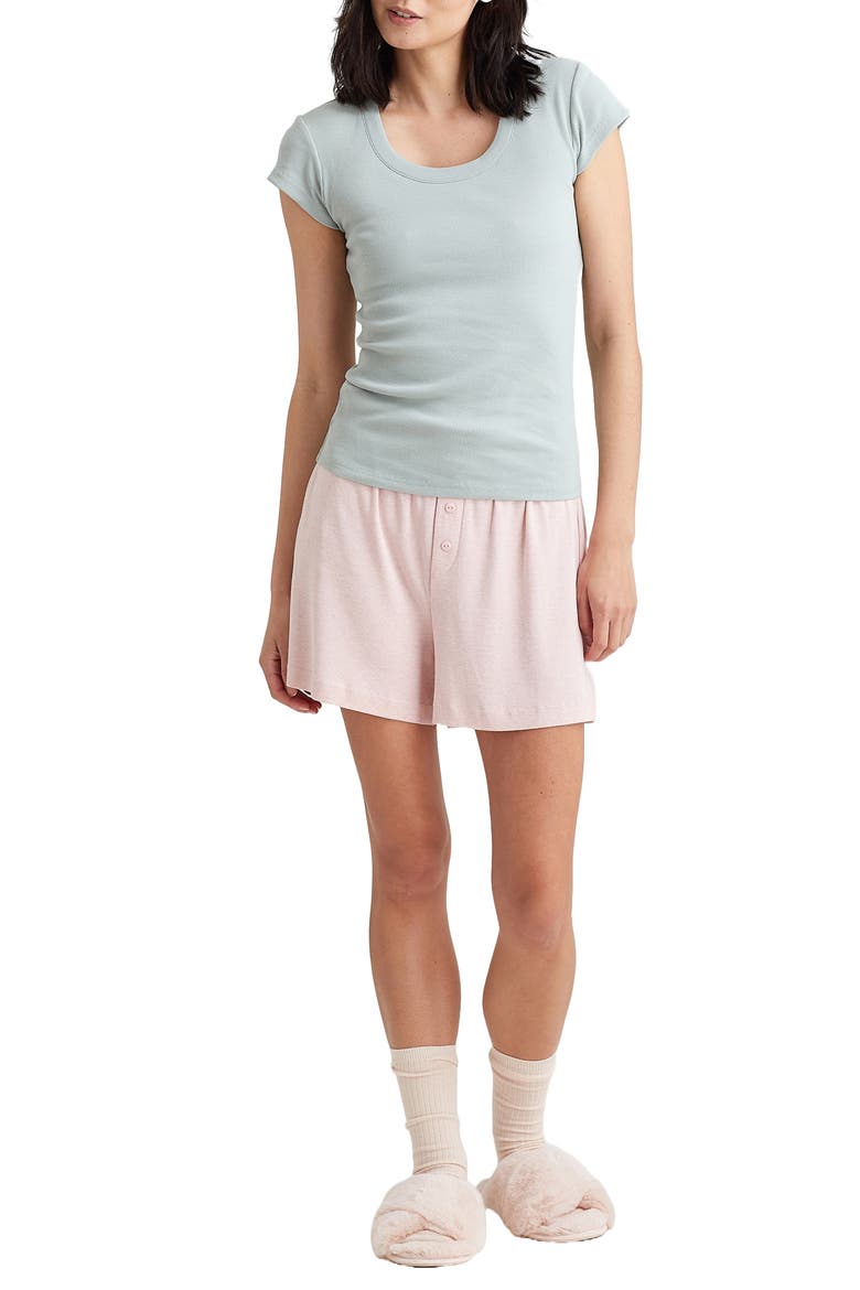 Milla Ribbed Shelf Bra T-Shirt, Alternate, color, LIGHT MOSS
