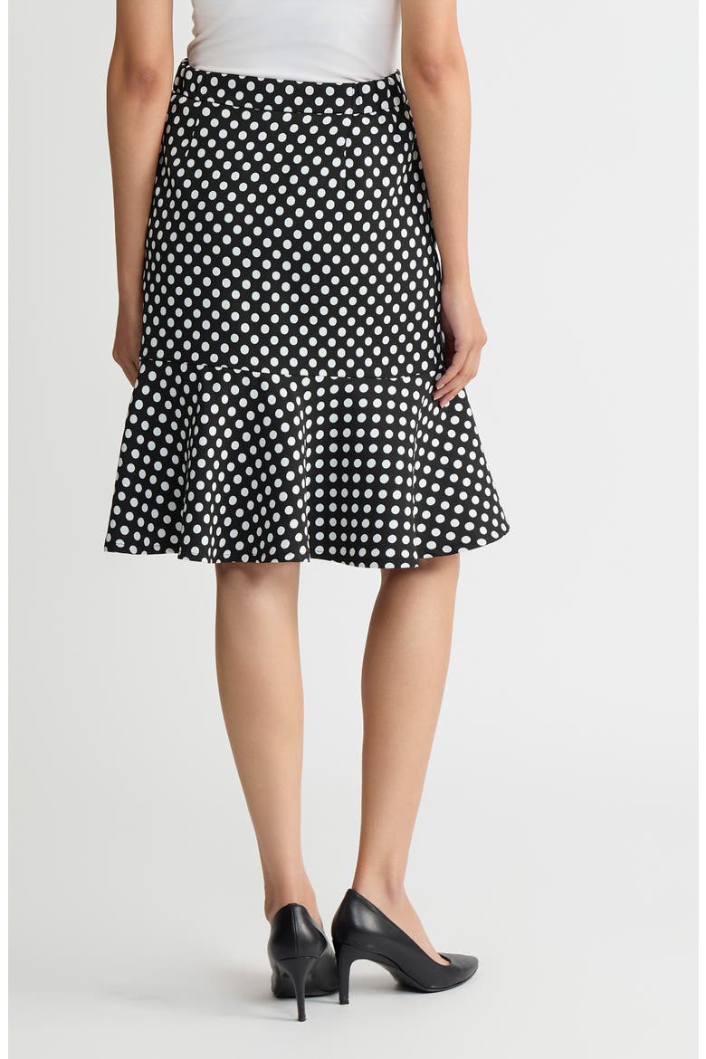 Flounce Hem Skirt, Alternate, color, BLACK/ LILY WHITE