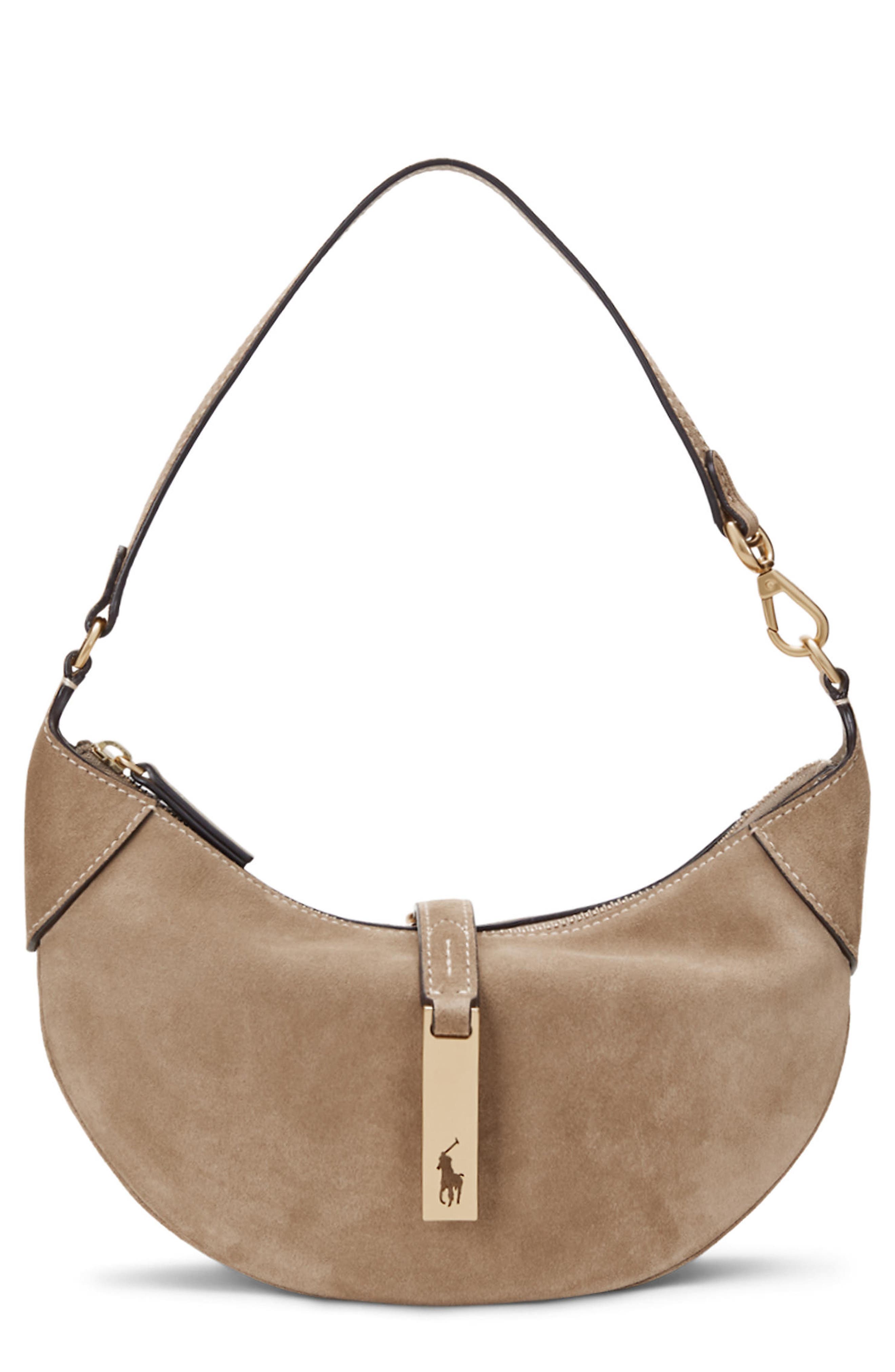 Polo Ralph Lauren Mini Polo ID Suede Shoulder Bag | Nordstrom