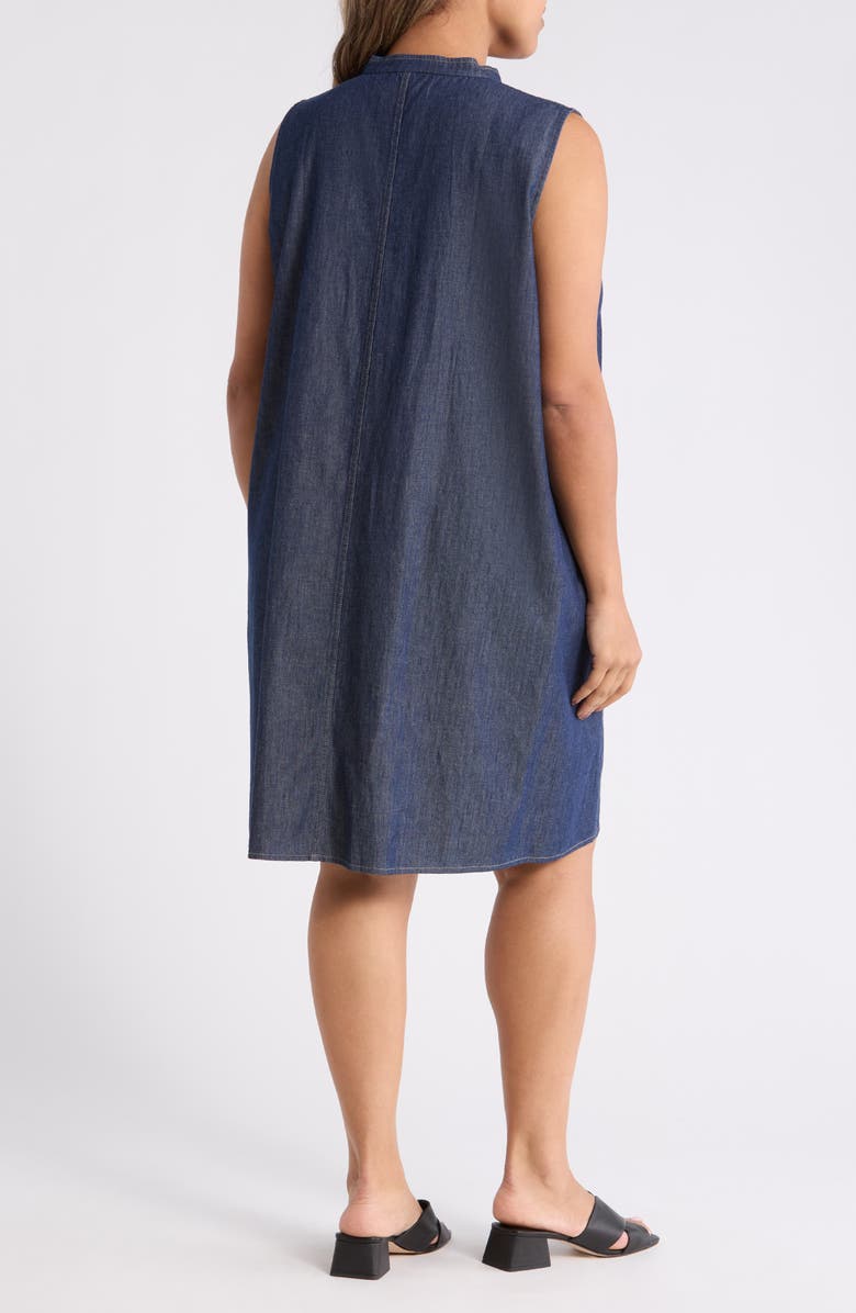 Eileen Fisher Sleeveless Denim Dress, Alternate, color, Dark Indigo