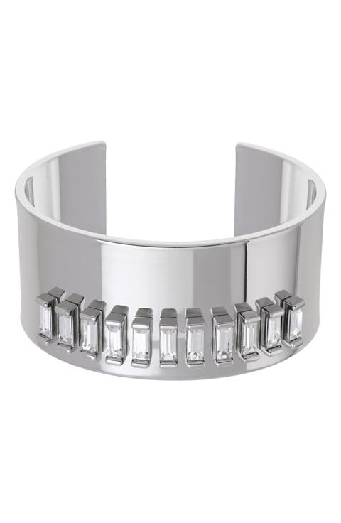 Lyra Linear Crystal Cuff Bracelet