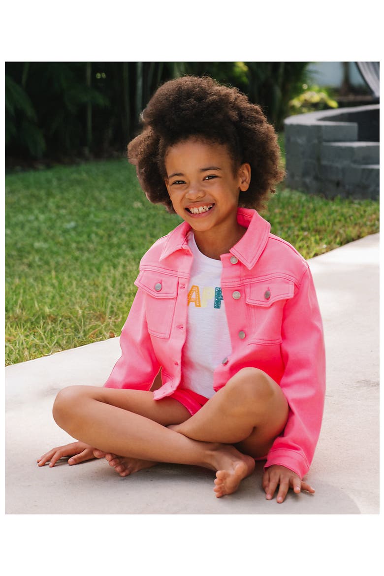 Girls Denim Jacket, Main, color, Pink Cotton Candy