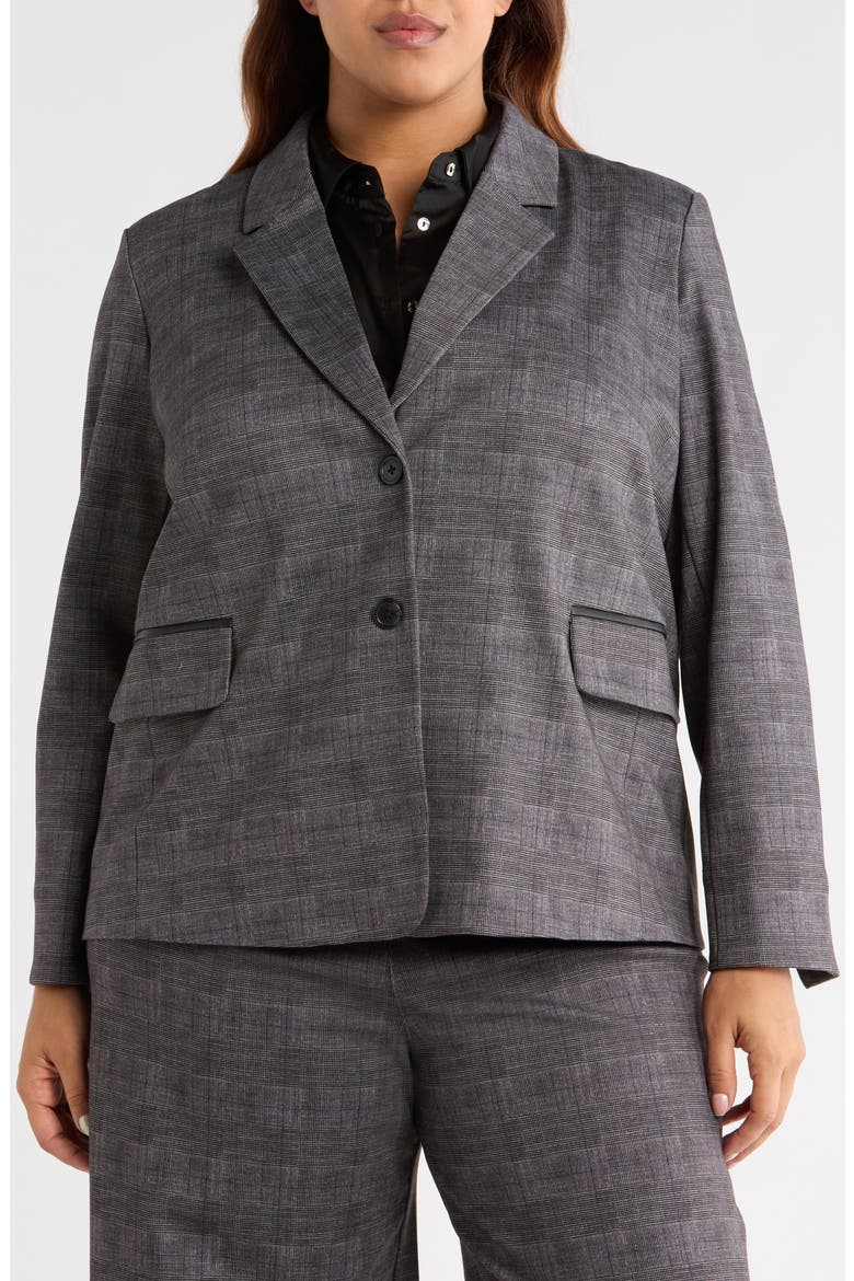 Everest Glen Plaid Ponte Blazer, Alternate, color, CHARCOAL GLEN PLAID