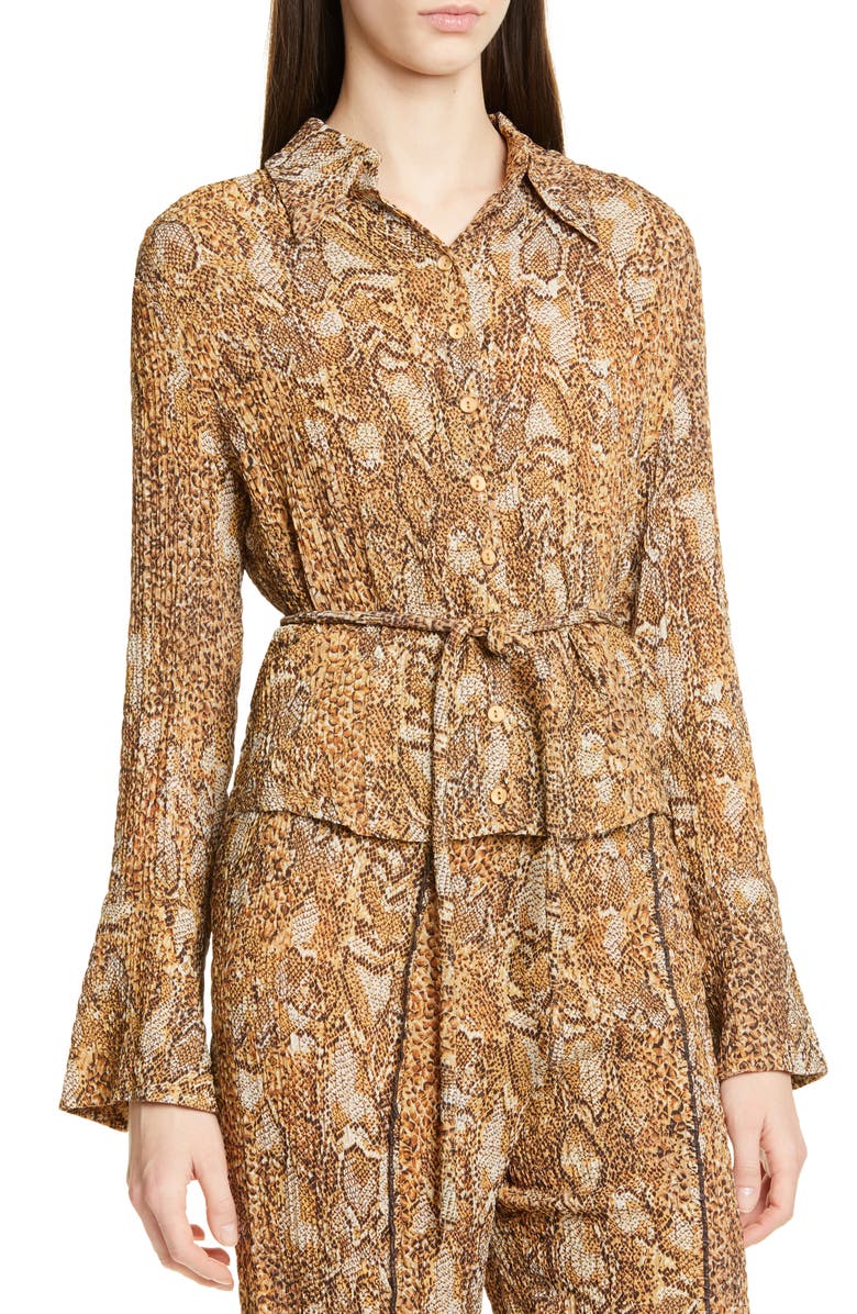 Nanushka Alena Snake Print Top, Alternate, color,