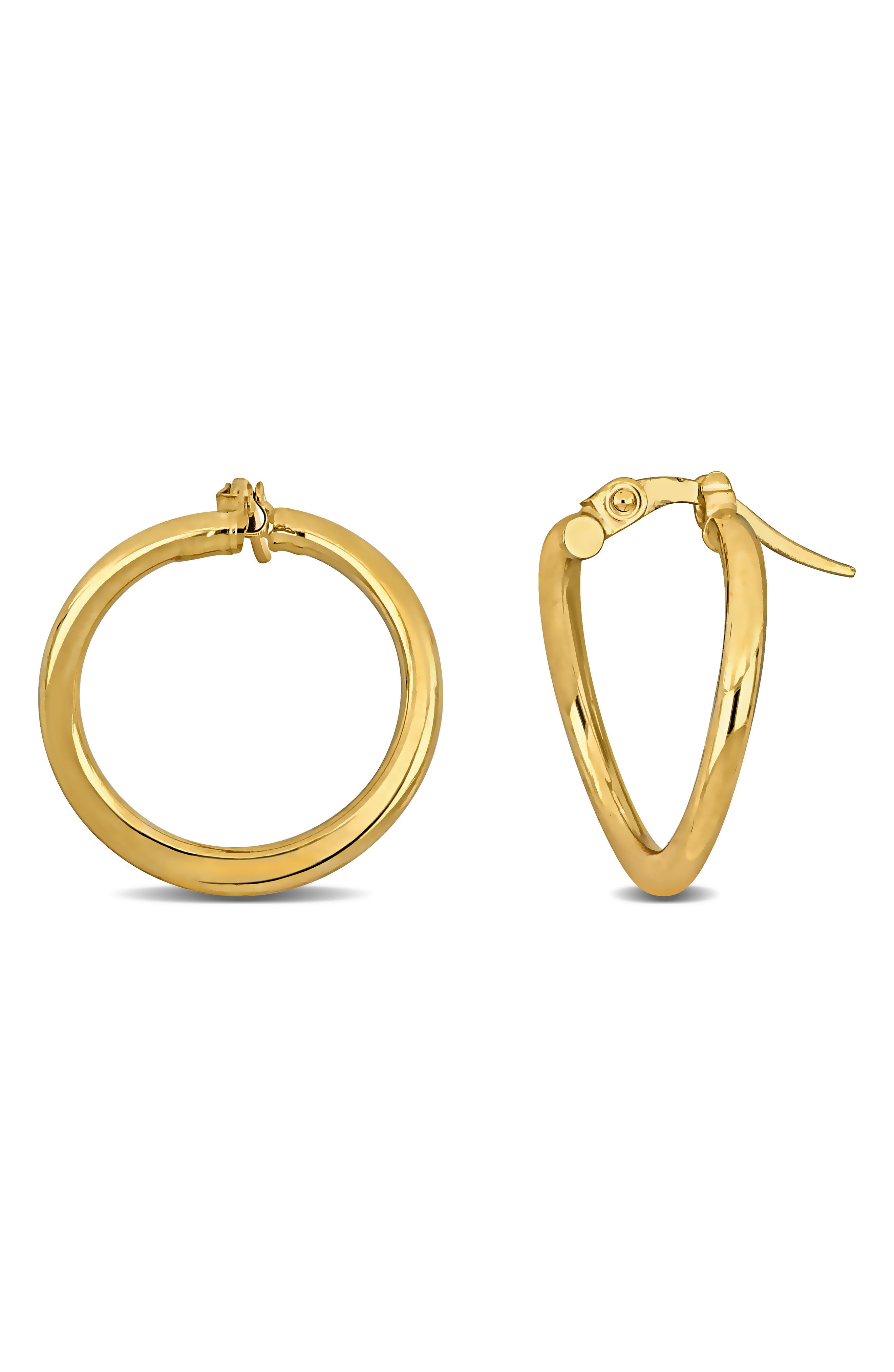 DELMAR 14K Yellow Gold Contorted Frontal Hoop Earrings