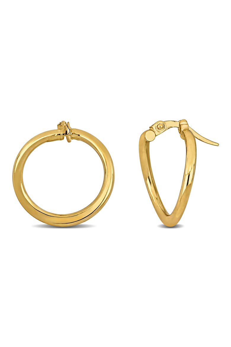 14K Yellow Gold Contorted Frontal Hoop Earrings, Main, color, GOLD