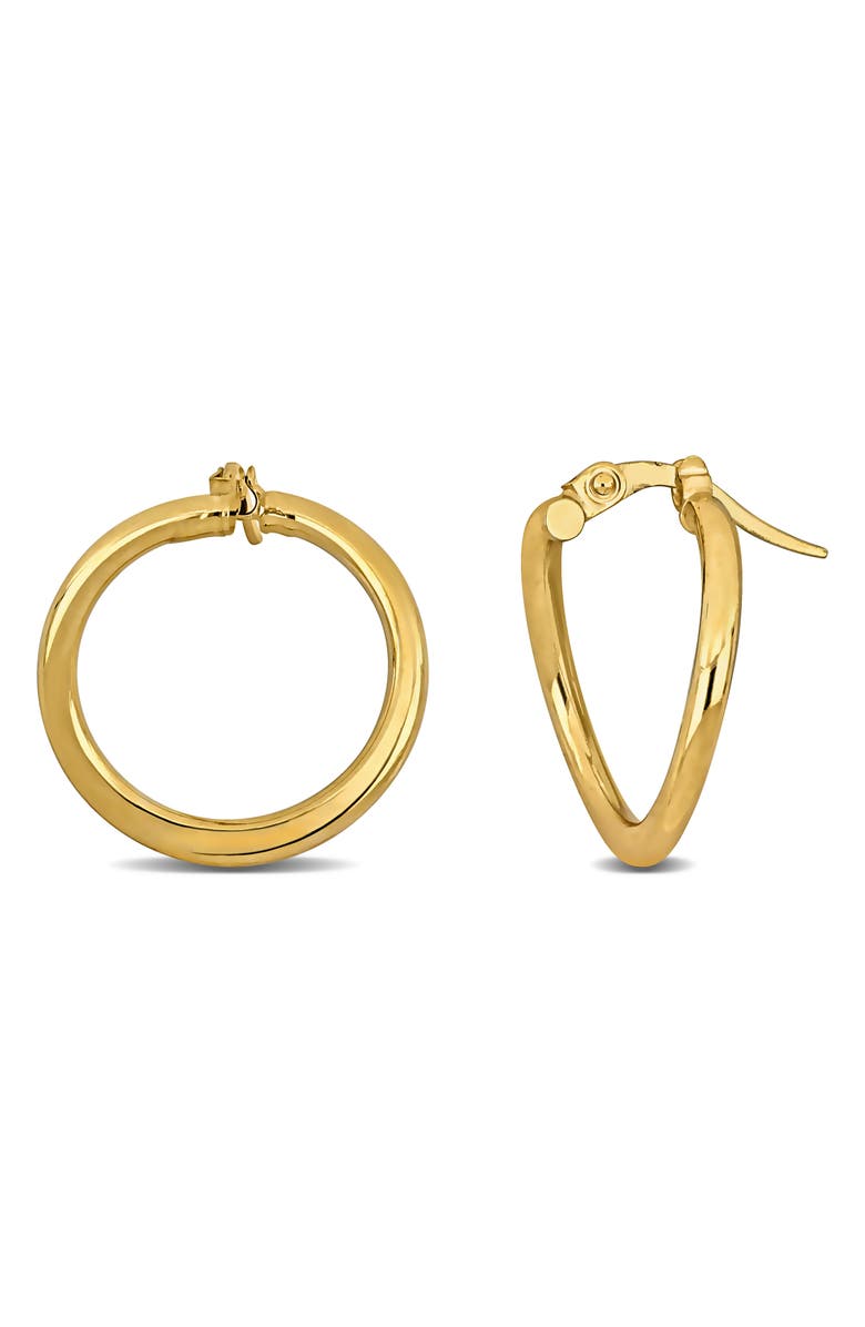 DELMAR 14K Yellow Gold Contorted Frontal Hoop Earrings, Main, color, 