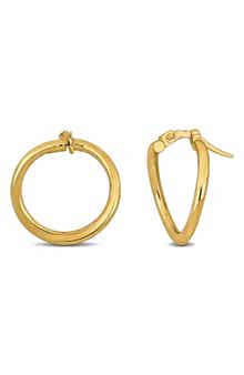 14K Yellow Gold Contorted Frontal Hoop Earrings