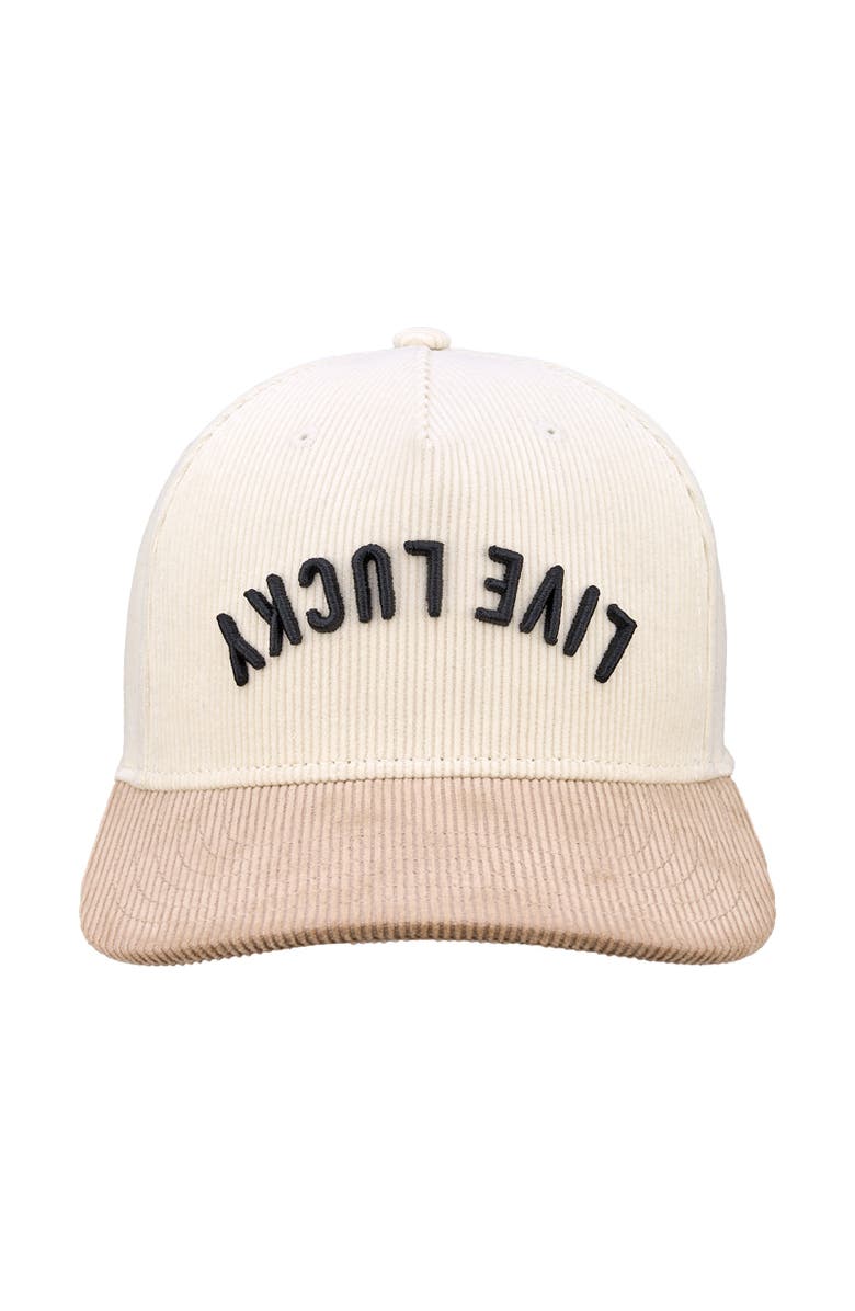 Black Clover Cord Upside Down Luck 1 Hat, Main, color, Brown